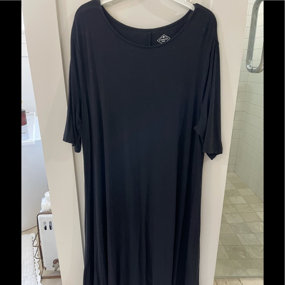 Classic Black Knit Swing Dress Size L!